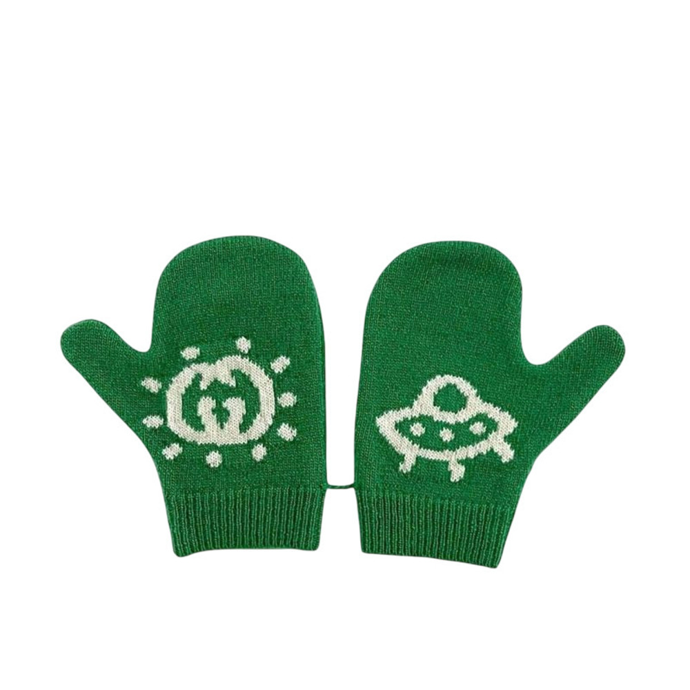 Gucci Children's Gloves Green Interlocking 788514… - image 1